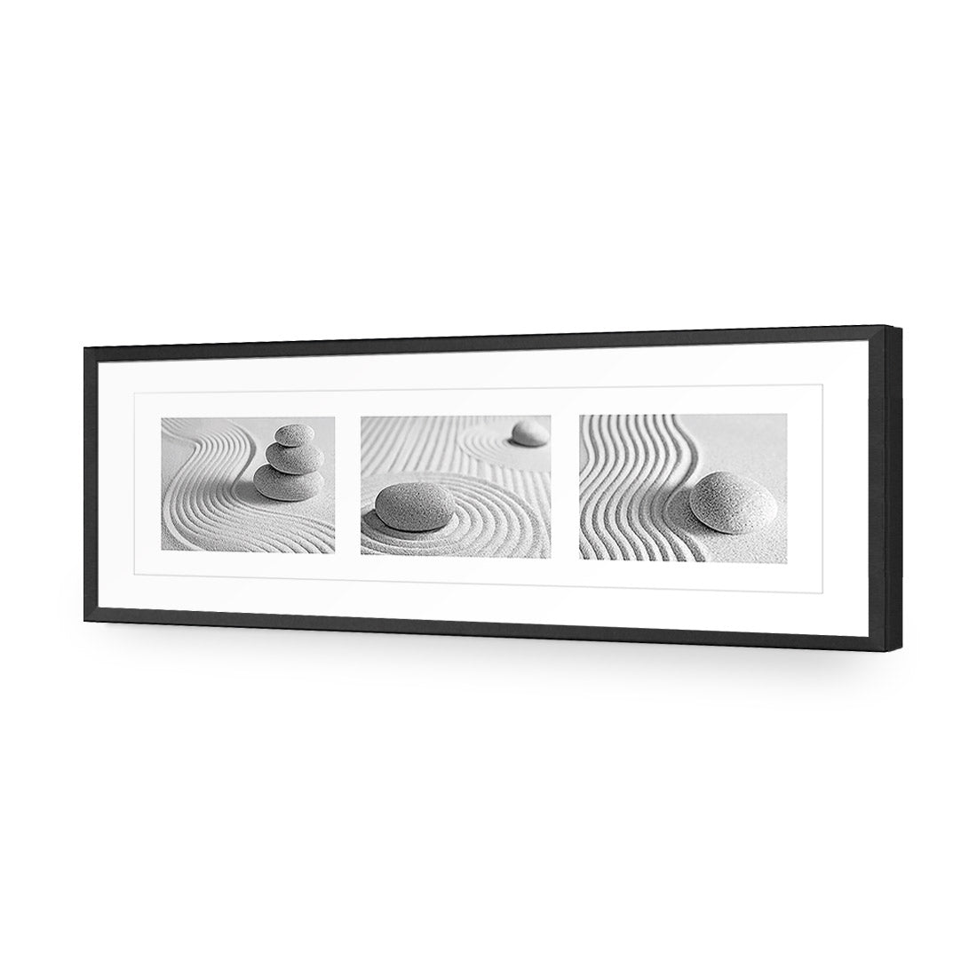 Sand Stone White Montage, Black and White (Long) - Wall Art Designs - 1260_BL_H WAD_AP - 030 - MAT_90x30_S - 2538 - BLK