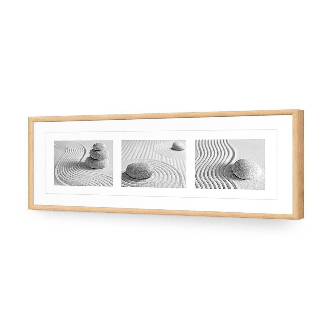 Sand Stone White Montage, Black and White (Long) - Wall Art Designs - 1260_BL_H WAD_AP - 030 - MAT_90x30_S - 2538 - OAK