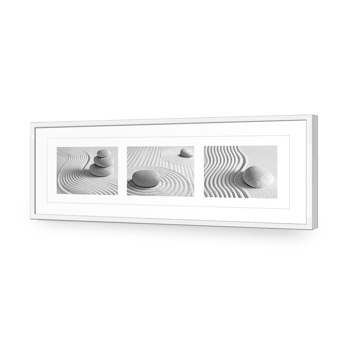 Sand Stone White Montage, Black and White (Long) - Wall Art Designs - 1260_BL_H WAD_AP - 030 - MAT_90x30_S - 2538 - WHT