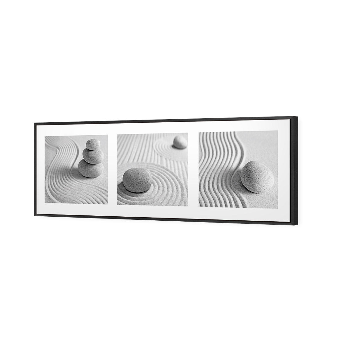 Sand Stone White Montage, Black and White (Long) - Wall Art Designs - 1260_BL_H WAD_CP - MPY - 260 - M - S - S_60x20_S - 1550 - BLK