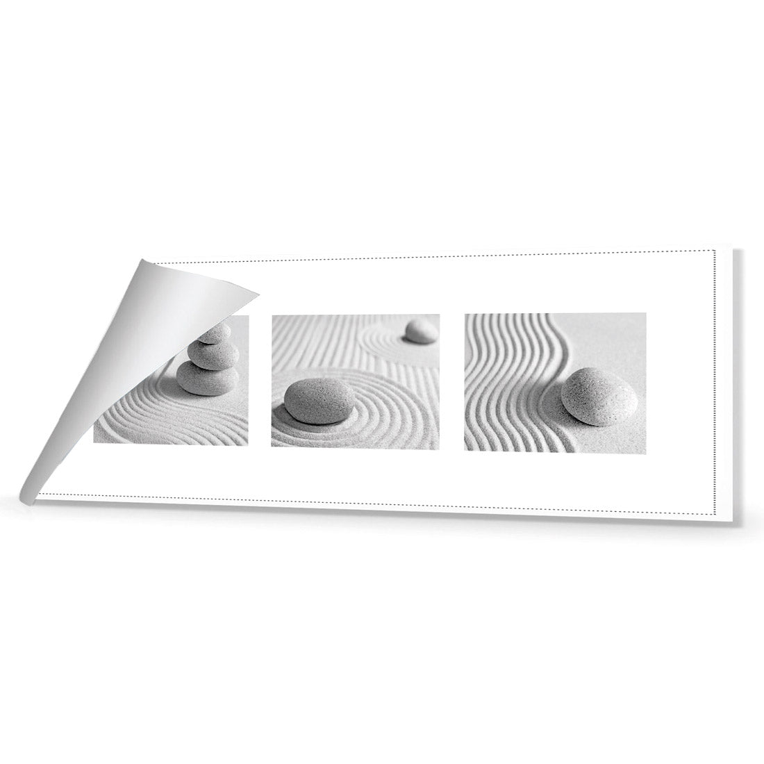 Sand Stone White Montage, Black and White (Long) - Wall Art Designs - 1260_BL_H WAD_CP - MPY - 260 - M - R_60x20_NONE