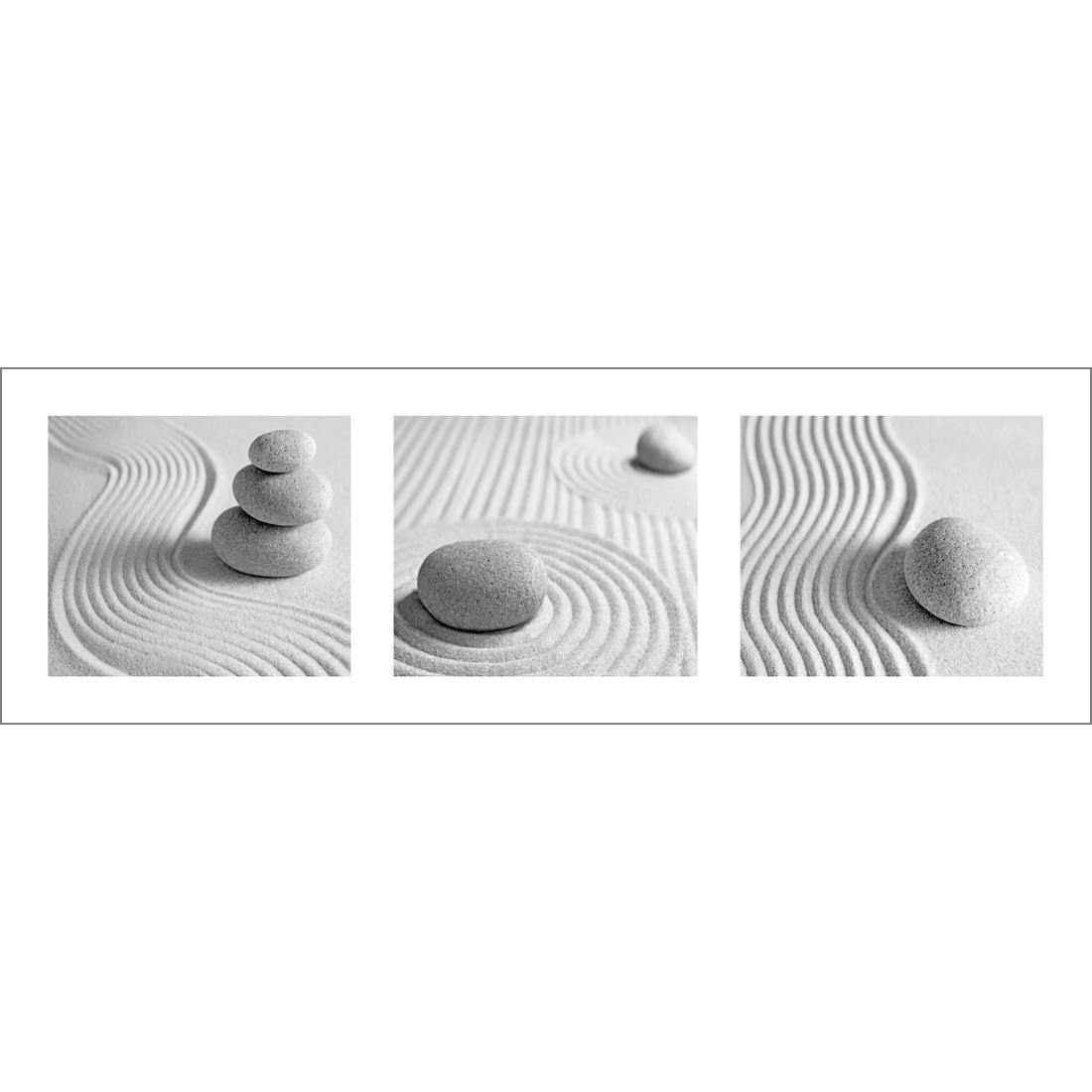 Sand Stone White Montage, Black and White (Long) - Wall Art Designs - 1260_BL_H WAD_CP - MPY - 260 - M - S - S_60x20_NONE