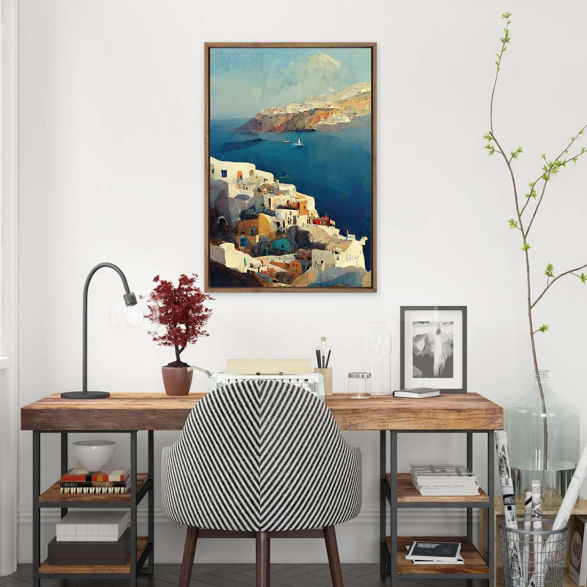 Santorini Coastline | Classic Canvas | No Frame | Stretched Canvas
