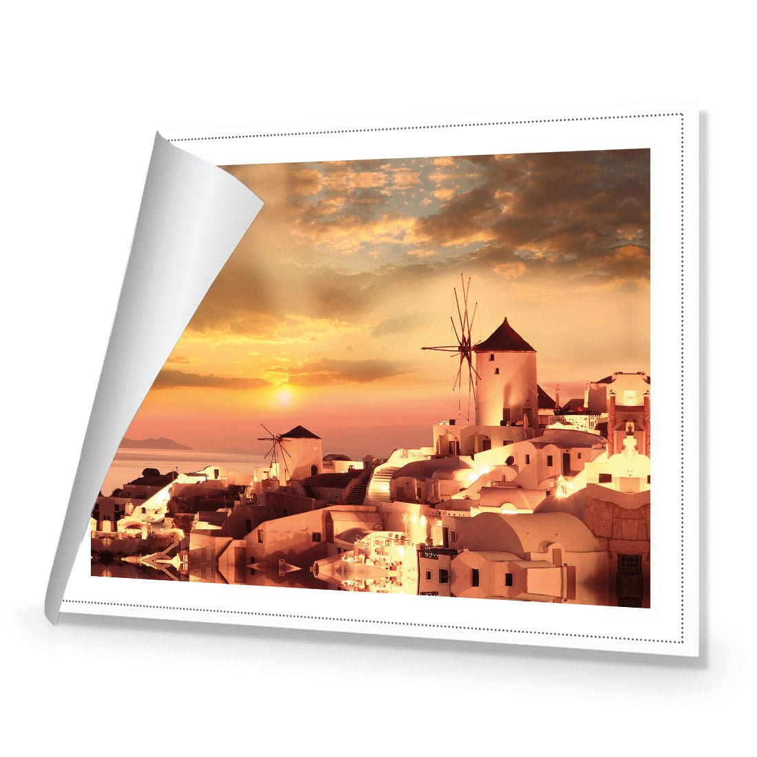 Santorini Windmill Sunset - Wall Art Designs - 2137_AR_H WAD_CP - MPY - 260 - M - S - S_45x30_NONE