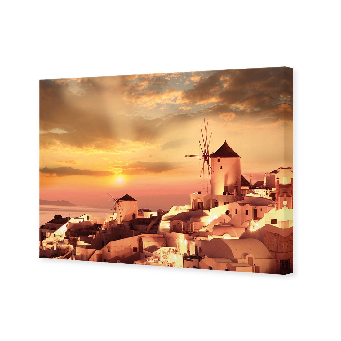 Santorini Windmill Sunset - Wall Art Designs - 2137_AR_H WAD_CP - MPY - 260 - M - S - S_45x30_NONE