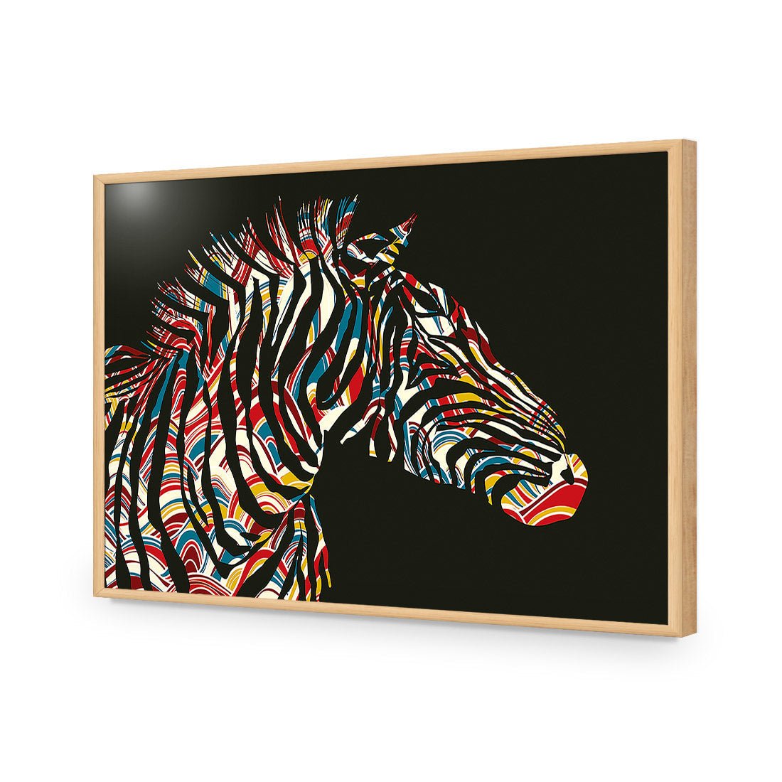 Silhouette Zebra | Classic Acrylic | Flat Frame No Border | Oak