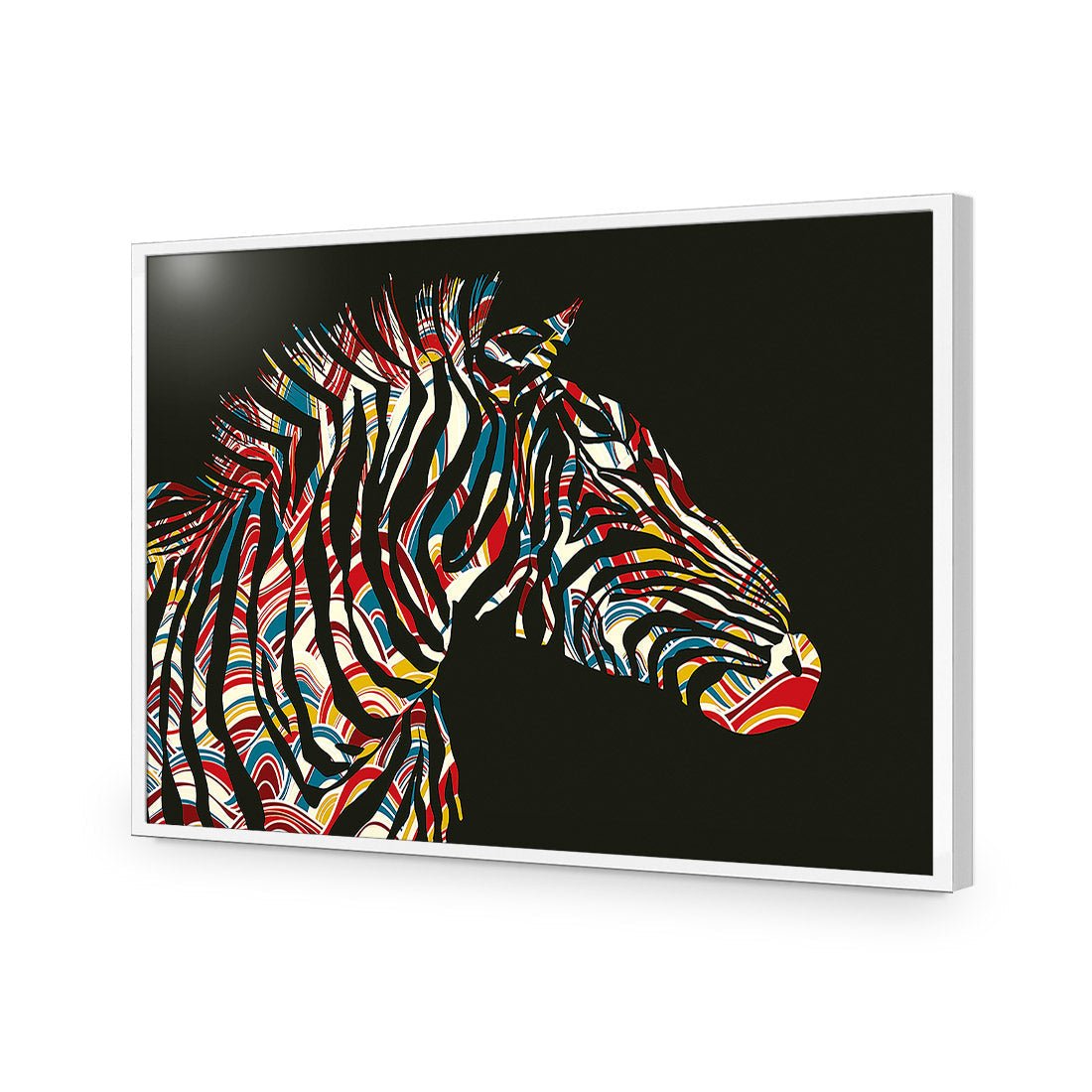 Silhouette Zebra | Classic Acrylic | Flat Frame No Border | White