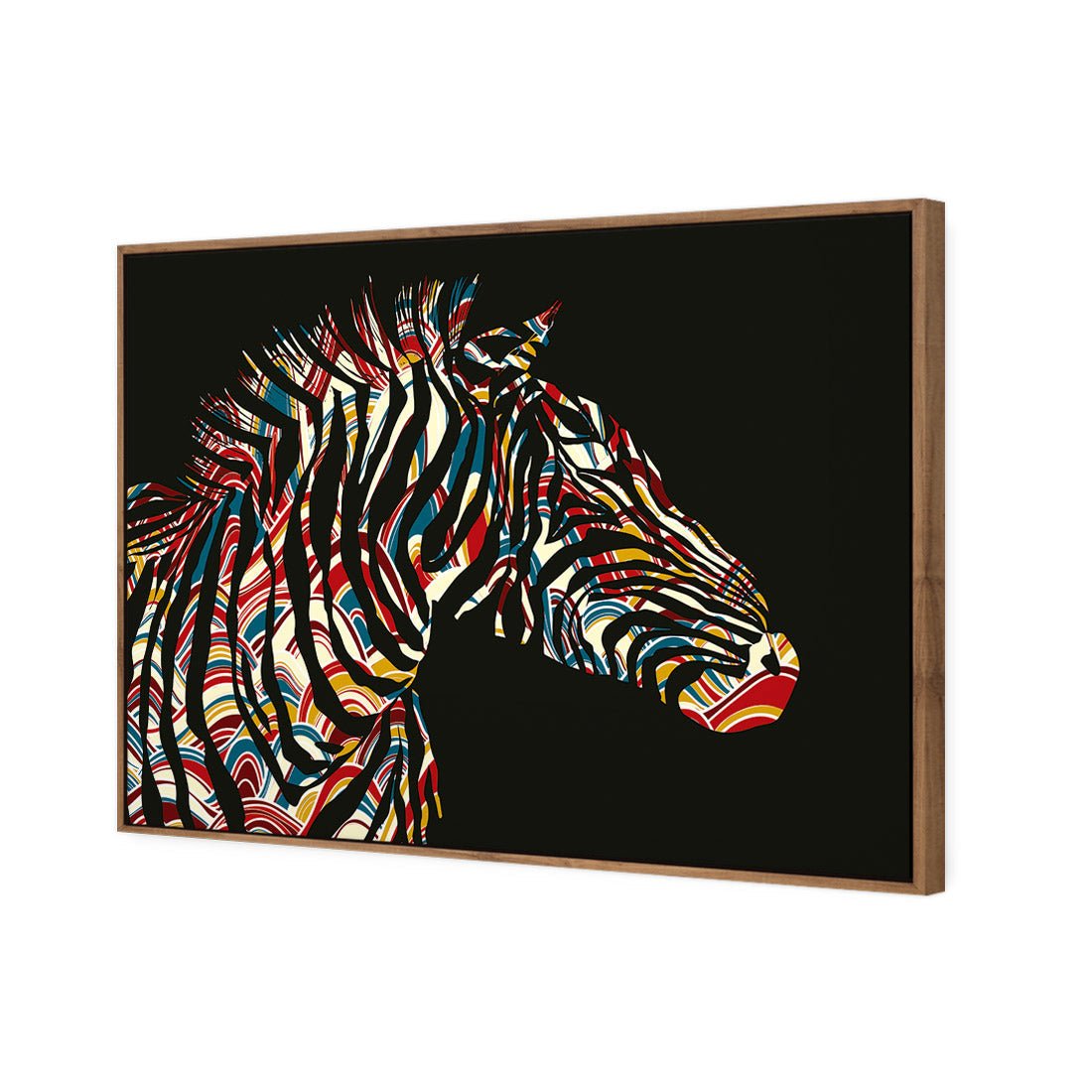 Silhouette Zebra | Classic Canvas | Floating Frame | Natural