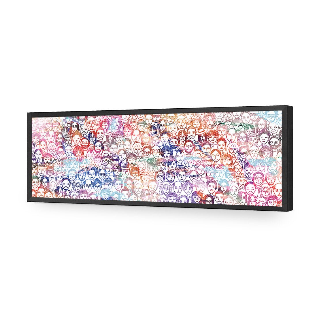 Sketch Faces, Rainbow (long) - Wall Art Designs - 152_CL_H WAD_AP - 030 - EDG_90x30_S - 2538 - BLK