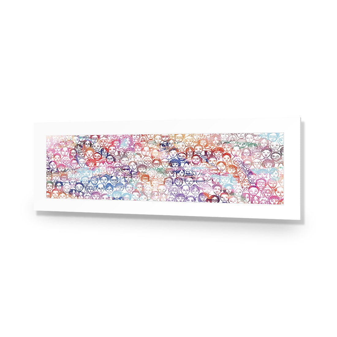 Sketch Faces, Rainbow (long) - Wall Art Designs - 152_CL_H WAD_AP - 030 - MAT_90x30_NONE