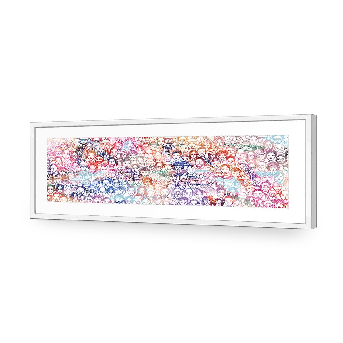 Sketch Faces, Rainbow (long) - Wall Art Designs - 152_CL_H WAD_AP - 030 - MAT_90x30_S - 2538 - WHT