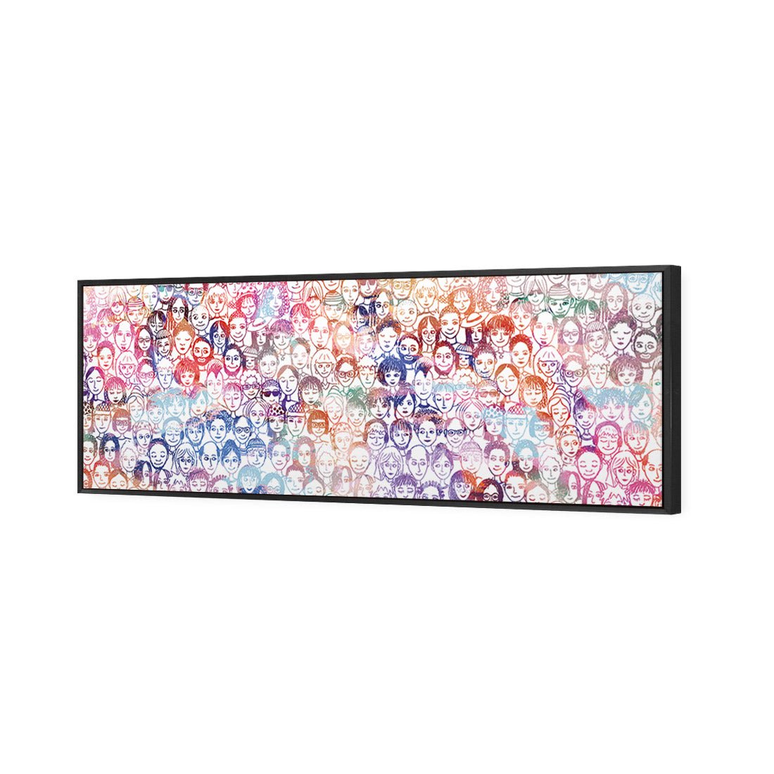 Sketch Faces, Rainbow (long) - Wall Art Designs - 152_CL_H WAD_CP - MPY - 260 - M - S - S_60x20_S - 1550 - BLK