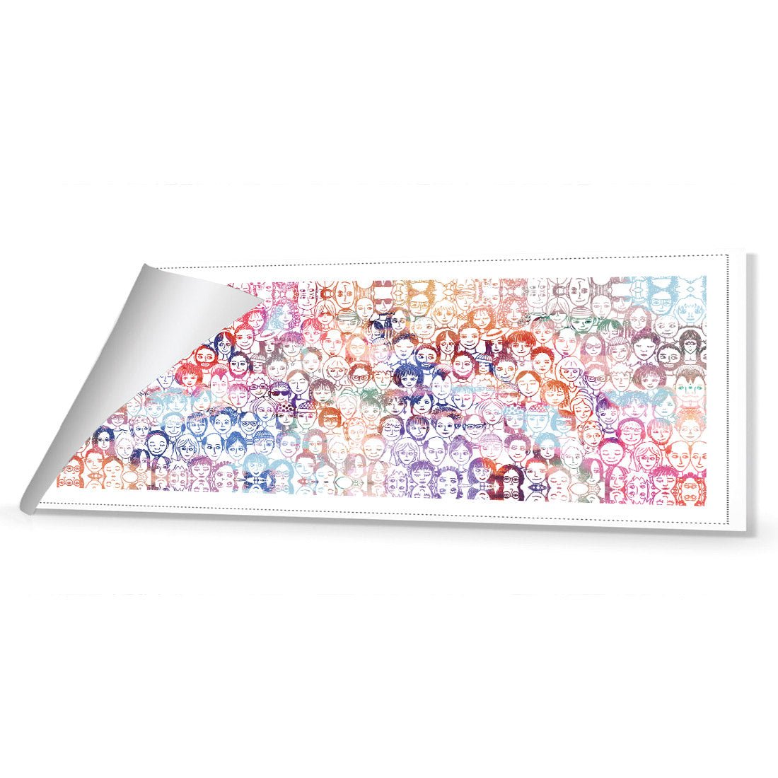 Sketch Faces, Rainbow (long) - Wall Art Designs - 152_CL_H WAD_CP - MPY - 260 - M - R_60x20_NONE