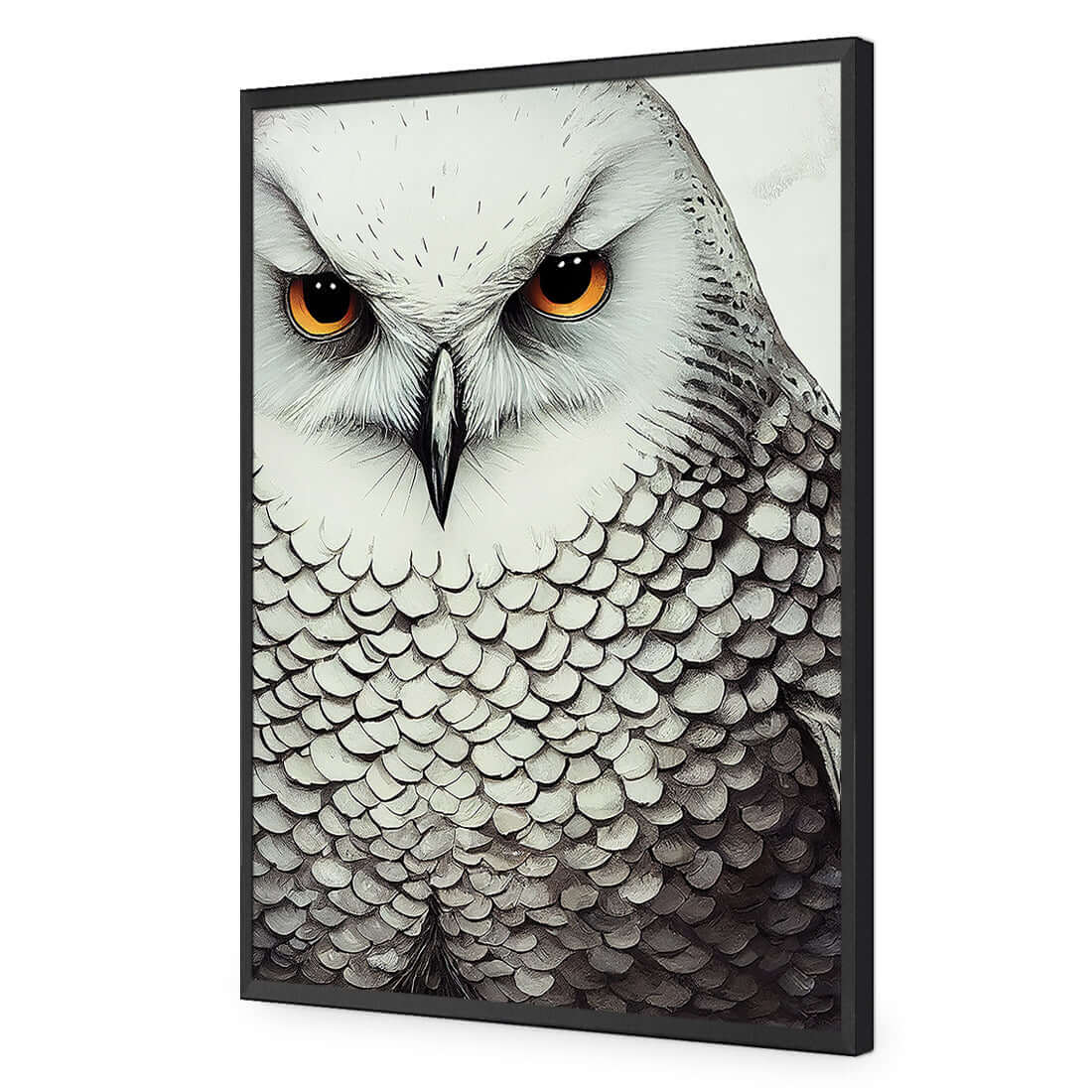 Snow Owl - Wall Art Designs - WH_1110_AR_V WAD_AP - 030 - EDG_45x30_S - 2538 - BLK