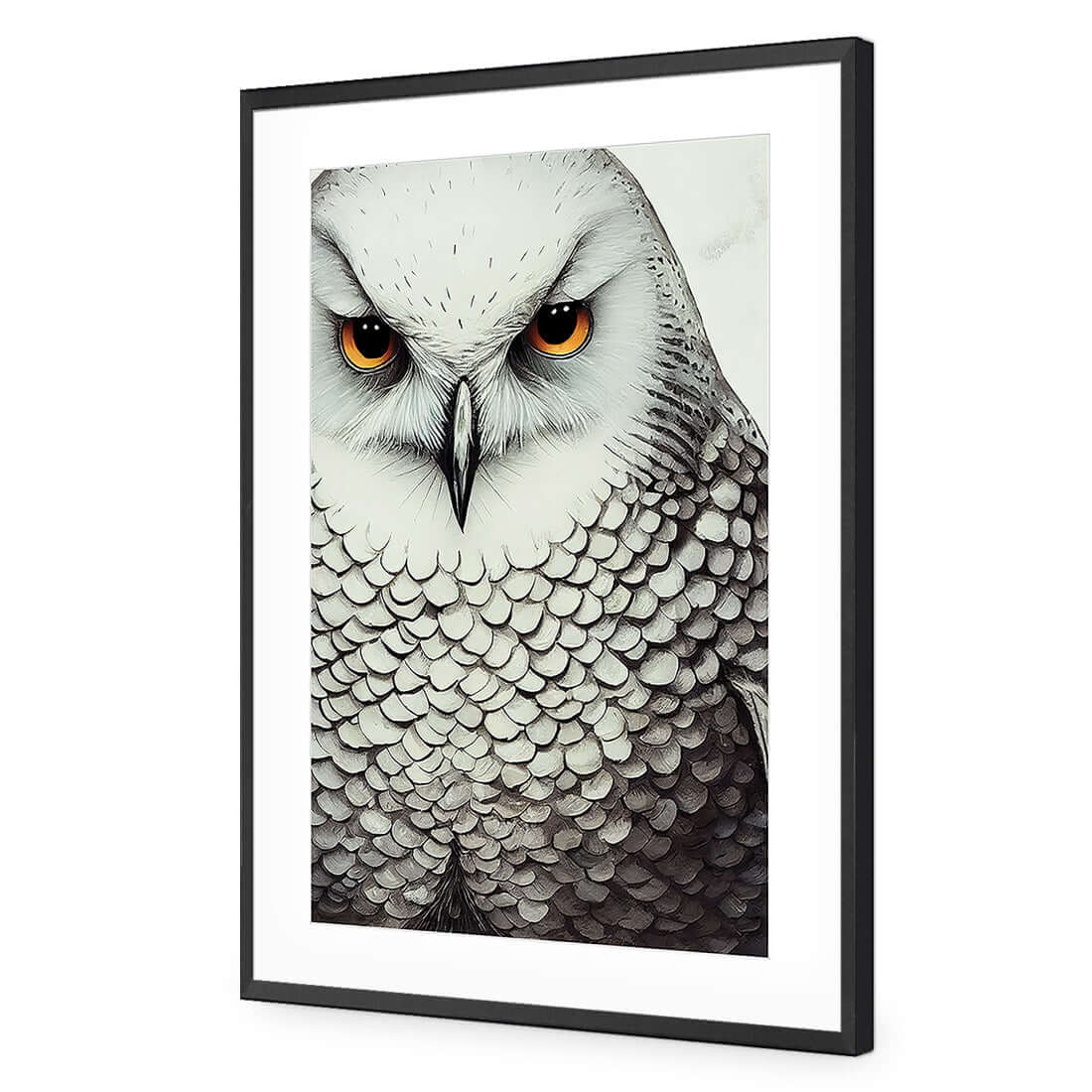 Snow Owl - Wall Art Designs - WH_1110_AR_V WAD_AP - 030 - MAT_45x30_S - 2538 - BLK