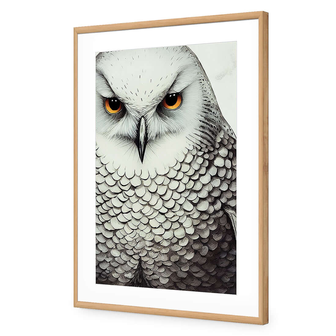 Snow Owl - Wall Art Designs - WH_1110_AR_V WAD_AP - 030 - MAT_45x30_S - 2538 - OAK