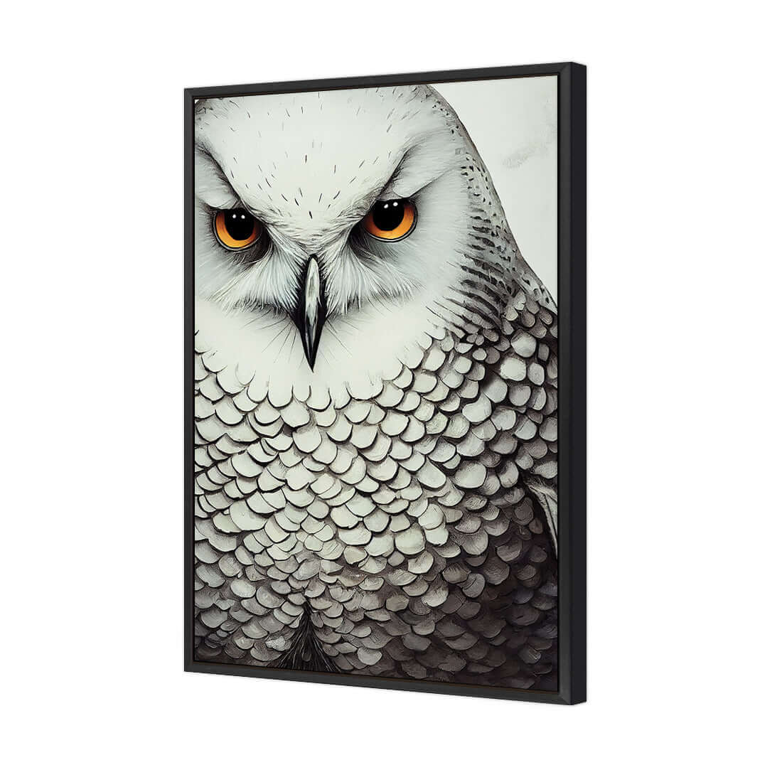 Snow Owl - Wall Art Designs - WH_1110_AR_V WAD_CP - MPY - 260 - M - S - S_45x30_S - 1550 - BLK