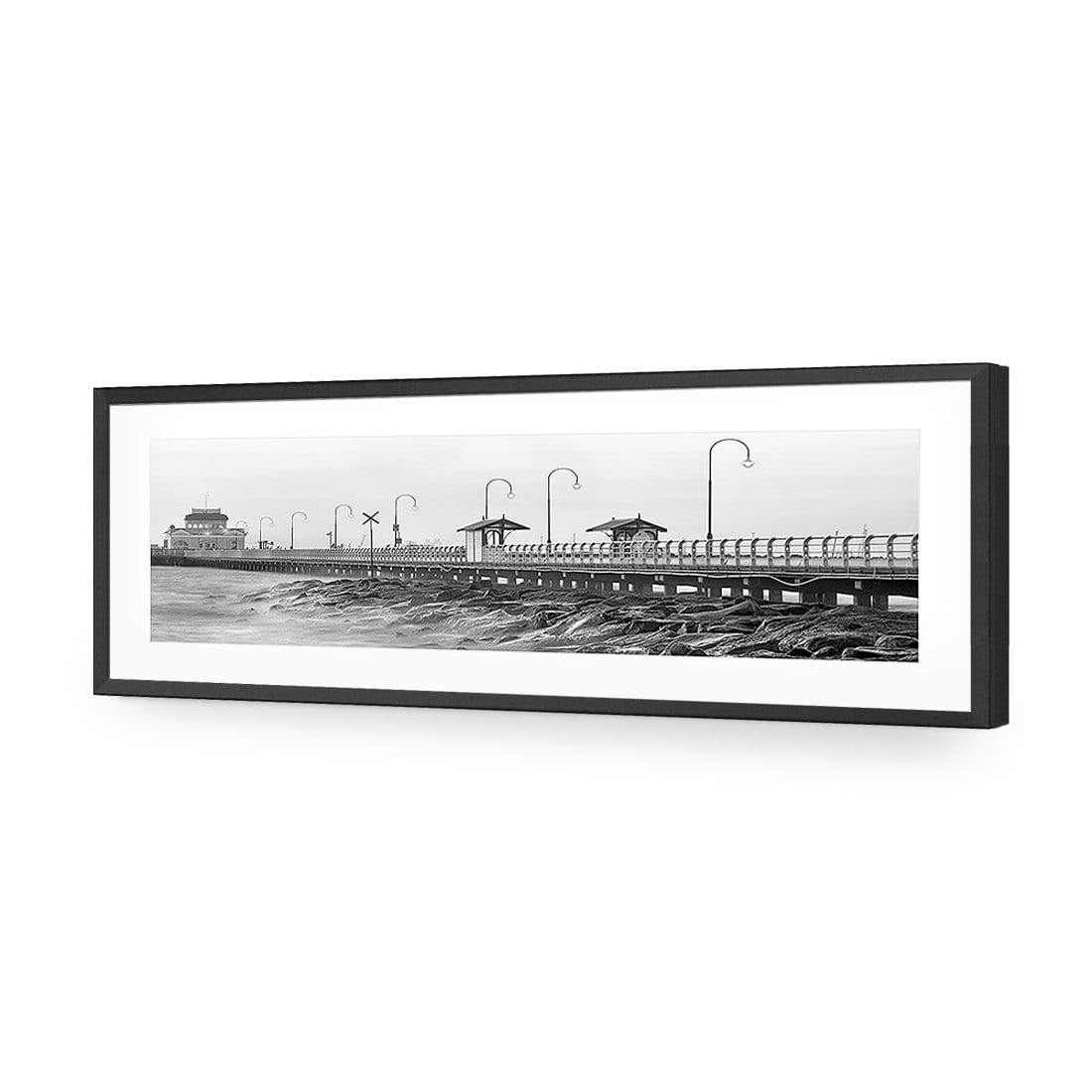 St Kilda Pier Sunset, Black and White (Long) - Wall Art Designs - 1238_BL_H WAD_AP - 030 - MAT_90x30_S - 2538 - BLK