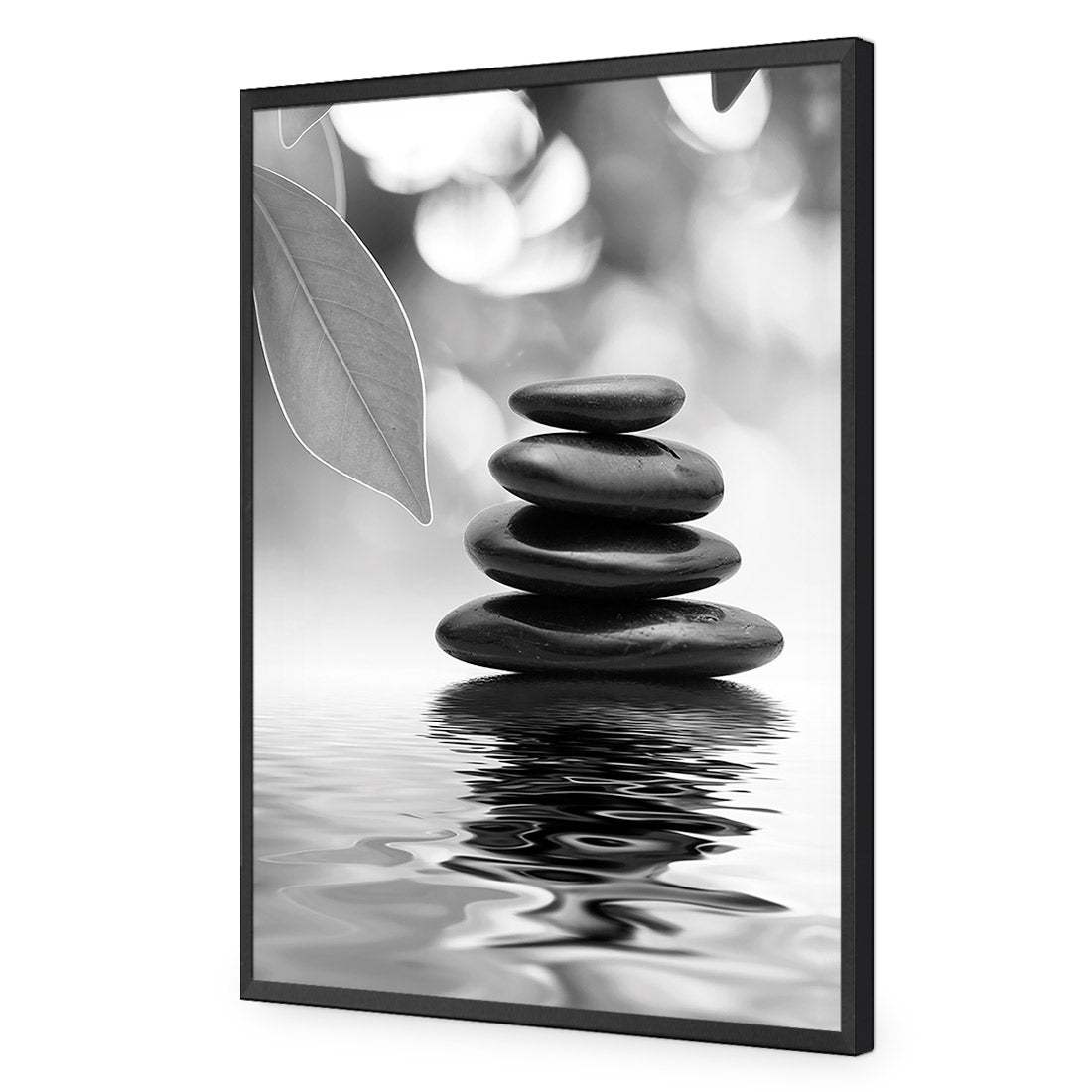 Stack of Stones, Black and White (Portrait) - Wall Art Designs - 422_BR_V WAD_AP - 030 - EDG_45x30_S - 2538 - BLK