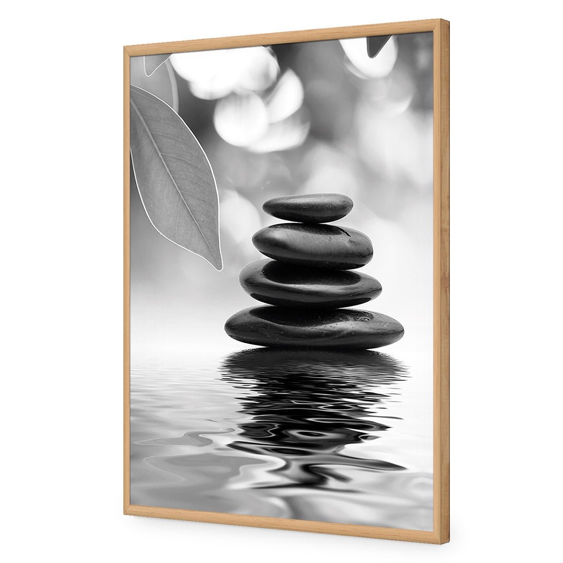 Stack of Stones, Black and White (Portrait) - Wall Art Designs - 422_BR_V WAD_AP - 030 - EDG_45x30_S - 2538 - OAK