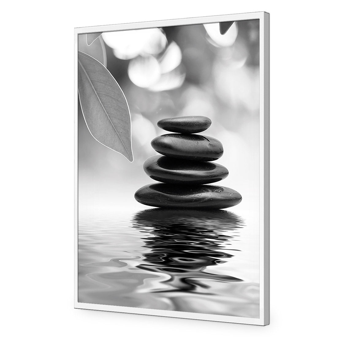 Stack of Stones, Black and White (Portrait) - Wall Art Designs - 422_BR_V WAD_AP - 030 - EDG_45x30_S - 2538 - WHT