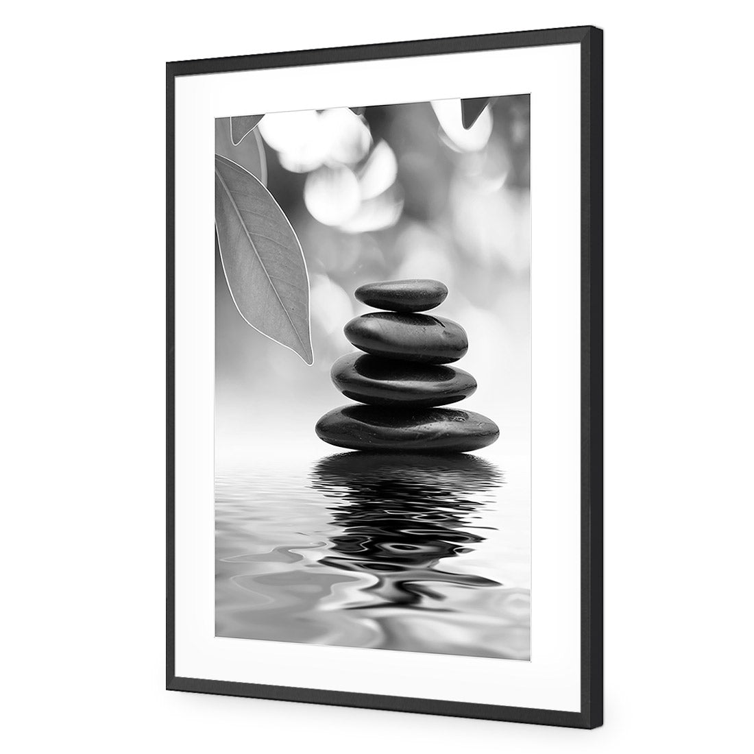 Stack of Stones, Black and White (Portrait) - Wall Art Designs - 422_BR_V WAD_AP - 030 - MAT_45x30_S - 2538 - BLK