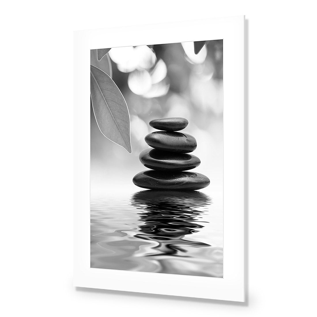 Stack of Stones, Black and White (Portrait) - Wall Art Designs - 422_BR_V WAD_AP - 030 - MAT_45x30_NONE