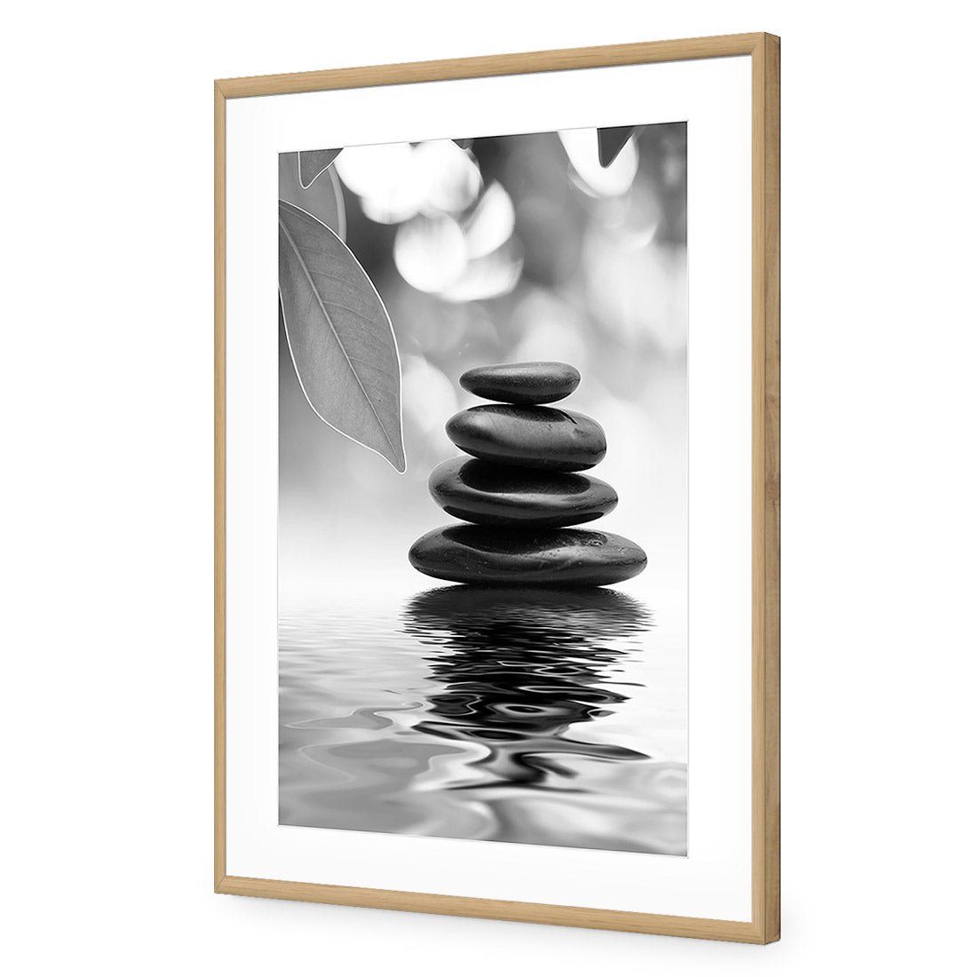 Stack of Stones, Black and White (Portrait) - Wall Art Designs - 422_BR_V WAD_AP - 030 - MAT_45x30_S - 2538 - OAK