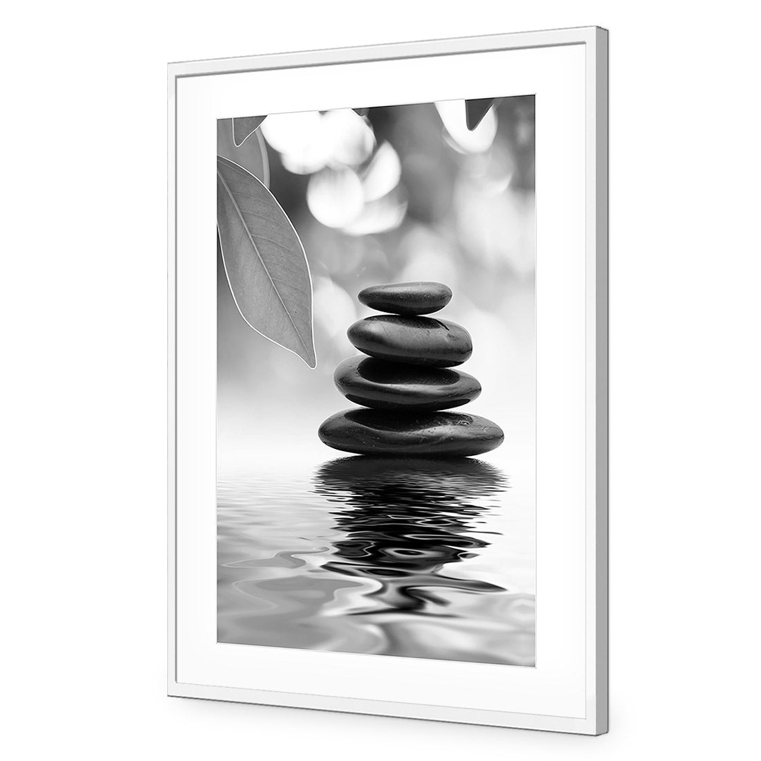 Stack of Stones, Black and White (Portrait) - Wall Art Designs - 422_BR_V WAD_AP - 030 - MAT_45x30_S - 2538 - WHT