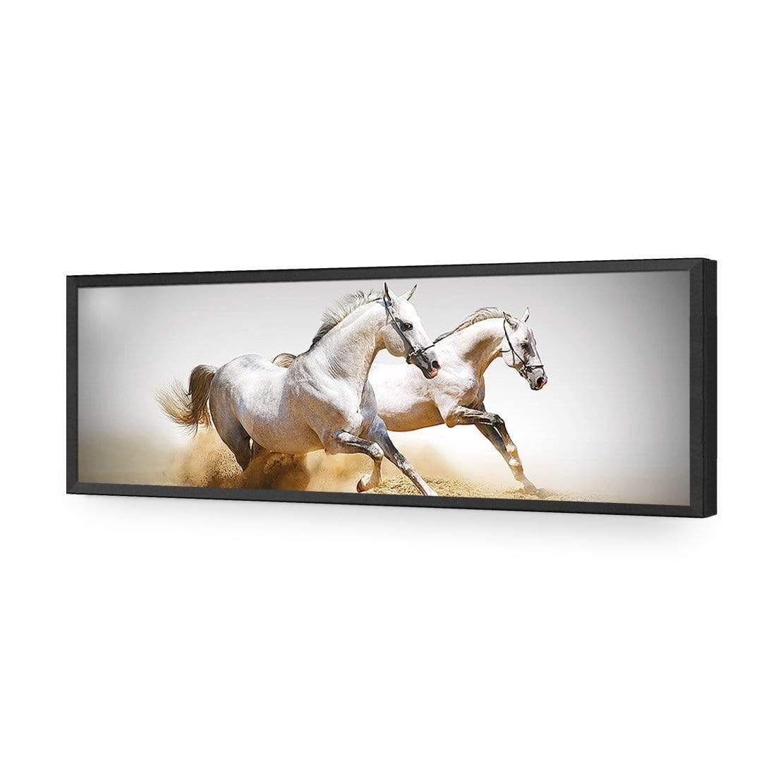 Stallions in the Dust (long) - Wall Art Designs - 461_AL_H WAD_AP - 030 - EDG_90x30_S - 2538 - BLK