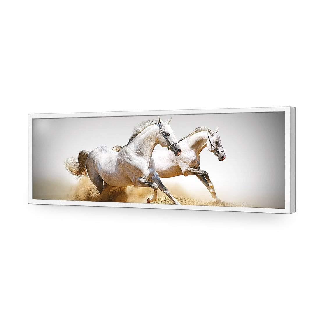 Stallions in the Dust (long) - Wall Art Designs - 461_AL_H WAD_AP - 030 - EDG_90x30_S - 2538 - WHT