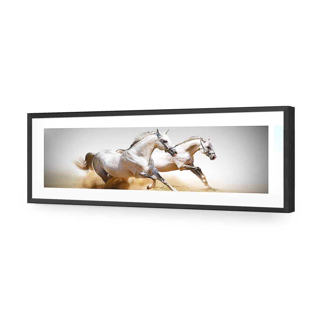 Stallions in the Dust (long) - Wall Art Designs - 461_AL_H WAD_AP - 030 - MAT_90x30_S - 2538 - BLK