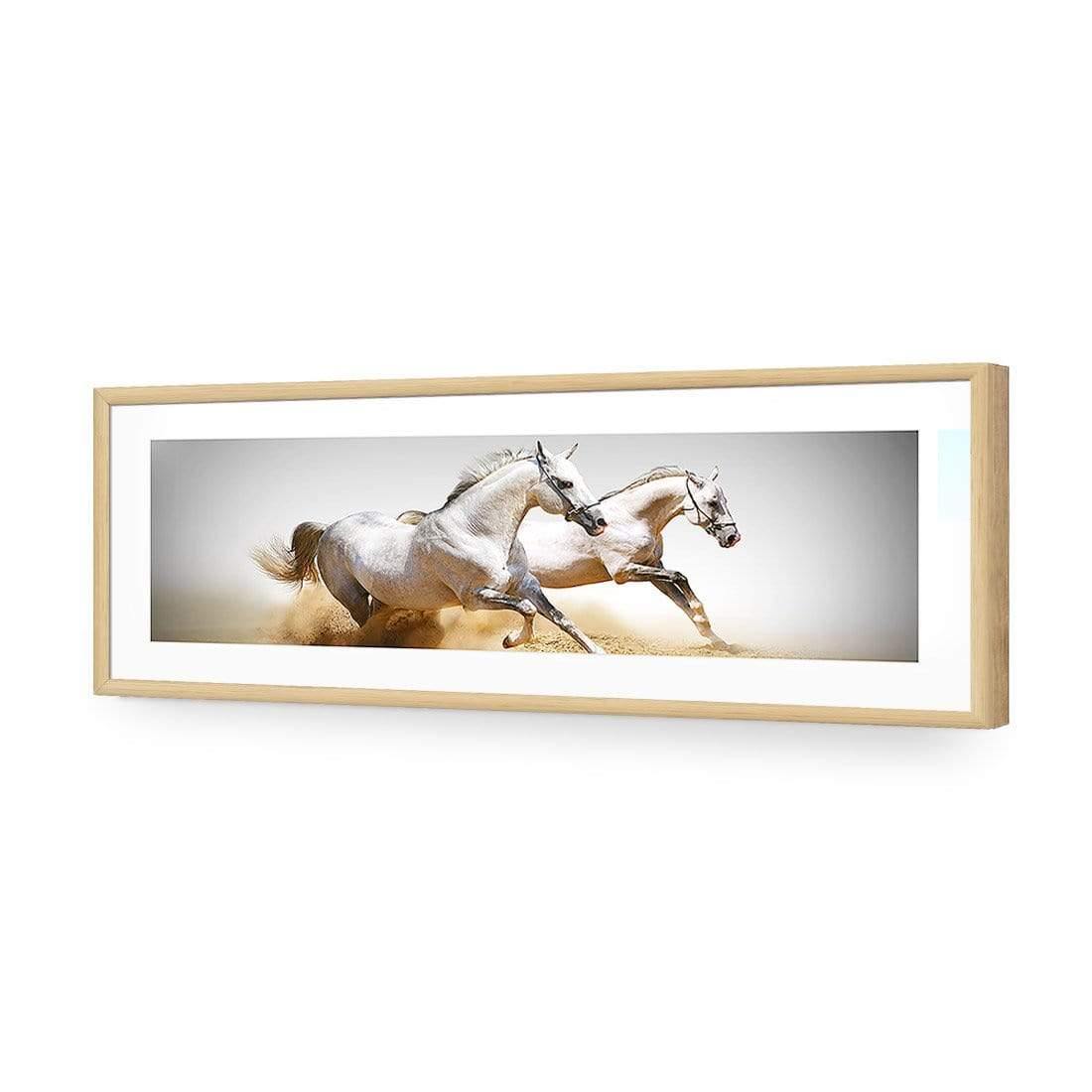 Stallions in the Dust (long) - Wall Art Designs - 461_AL_H WAD_AP - 030 - MAT_90x30_S - 2538 - OAK