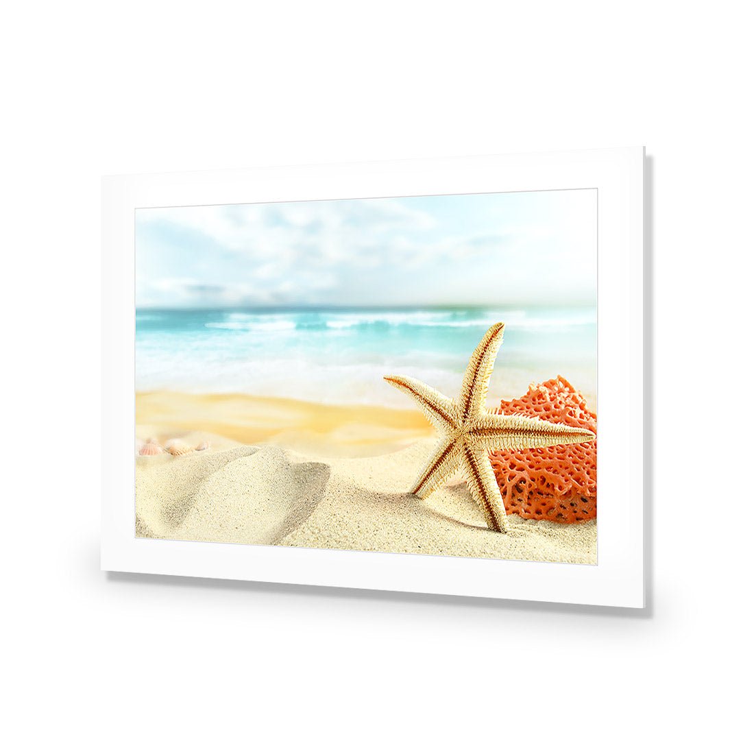 Starfish and Coral on Beach - Wall Art Designs - 1233_AR_H WAD_AP - 030 - MAT_45x30_NONE