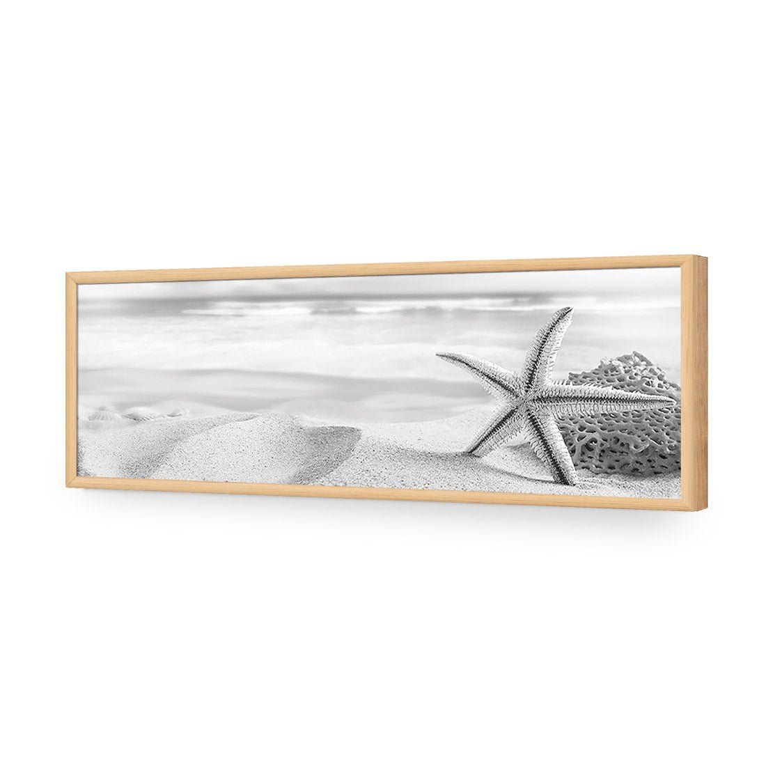 Starfish and Coral on Beach, Black and White (Long) - Wall Art Designs - 1233_BL_H WAD_AP - 030 - EDG_90x30_S - 2538 - OAK