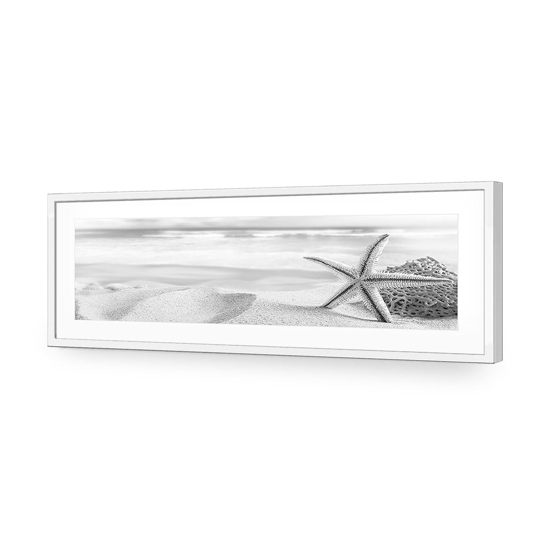 Starfish and Coral on Beach, Black and White (Long) - Wall Art Designs - 1233_BL_H WAD_AP - 030 - MAT_90x30_S - 2538 - WHT