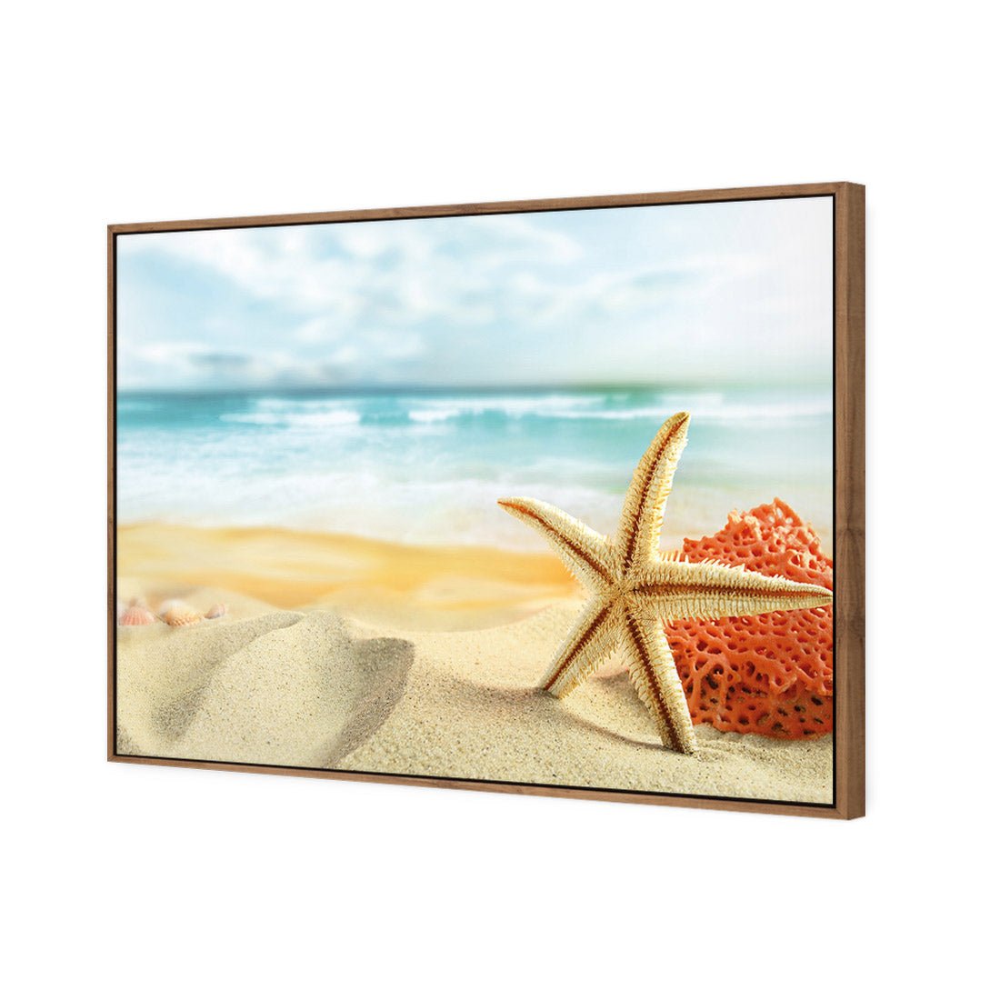 Starfish and Coral on Beach - Wall Art Designs - 1233_AR_H WAD_CP - MPY - 260 - M - S - S_45x30_S - 1550 - NAT