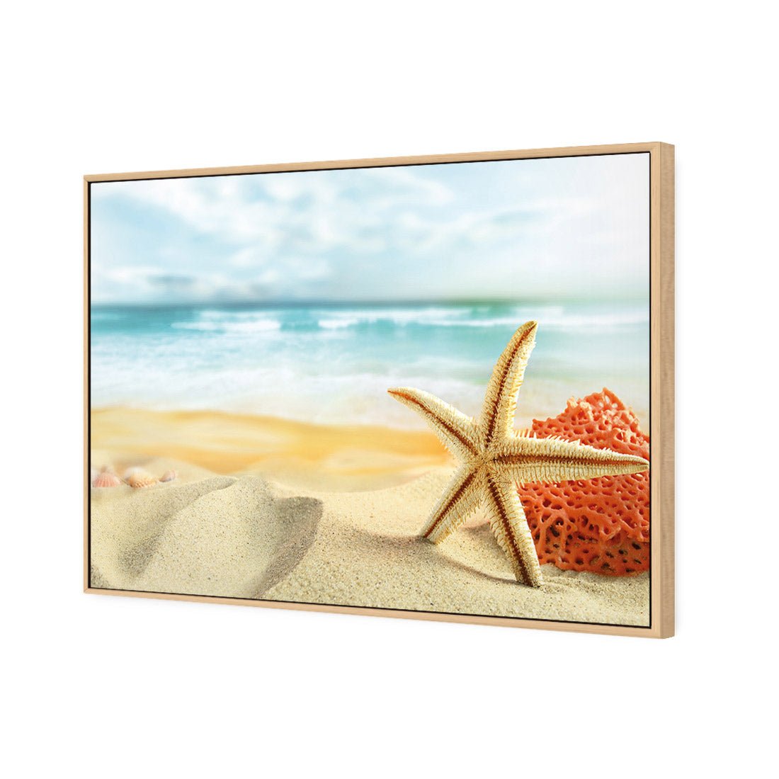 Starfish and Coral on Beach - Wall Art Designs - 1233_AR_H WAD_CP - MPY - 260 - M - S - S_45x30_S - 1550 - OAK