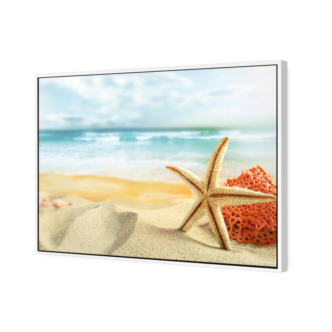 Starfish and Coral on Beach - Wall Art Designs - 1233_AR_H WAD_CP - MPY - 260 - M - S - S_45x30_S - 1550 - WHT