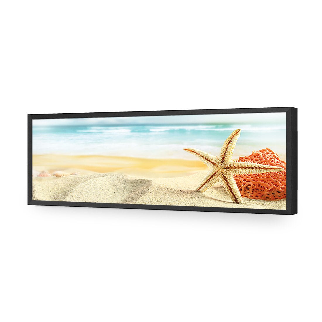 Starfish and Coral on Beach (Long) - Wall Art Designs - 1233_AL_H WAD_AP - 030 - EDG_90x30_S - 2538 - BLK