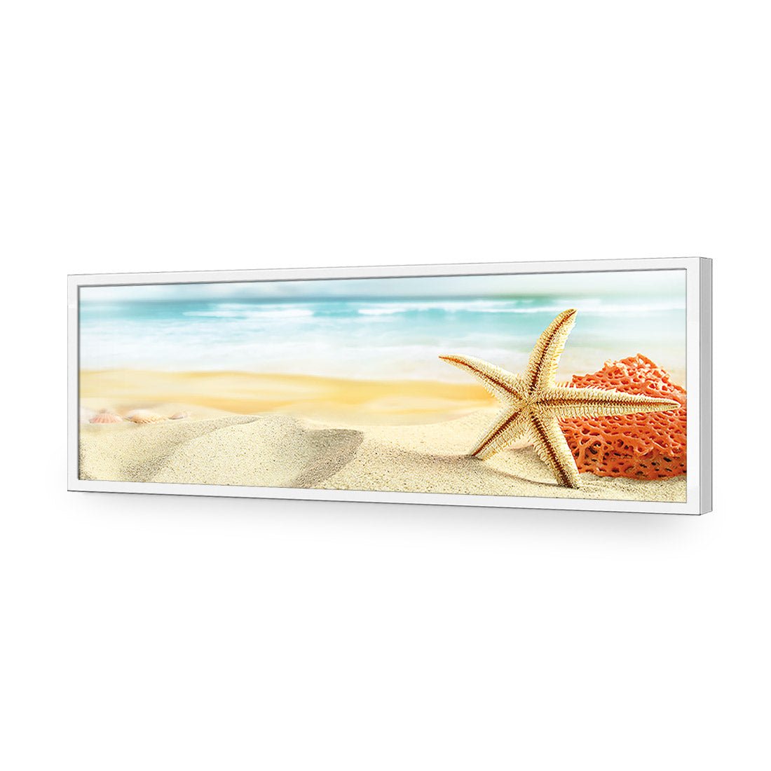 Starfish and Coral on Beach (Long) - Wall Art Designs - 1233_AL_H WAD_AP - 030 - EDG_90x30_S - 2538 - WHT