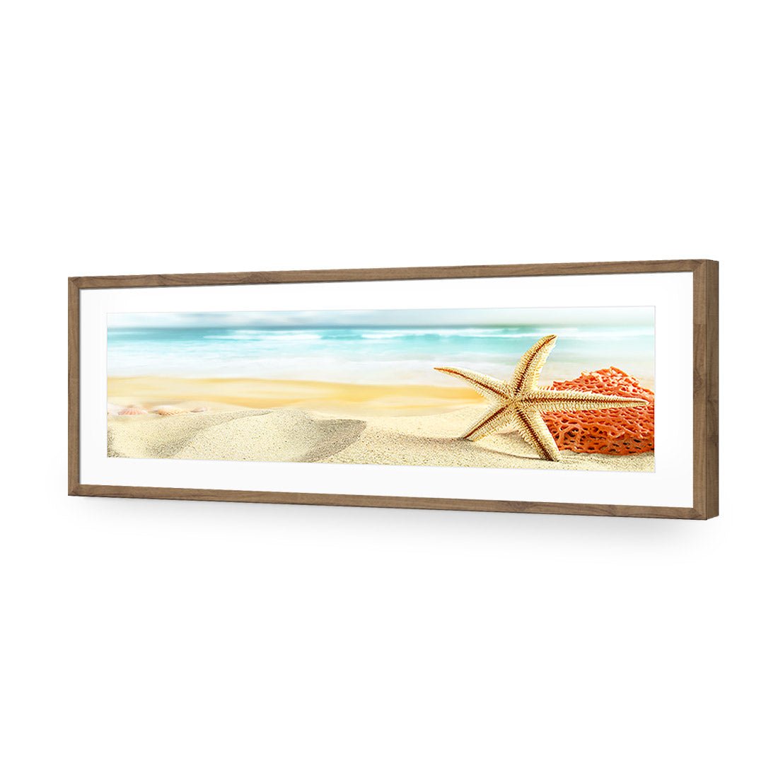 Starfish and Coral on Beach (Long) - Wall Art Designs - 1233_AL_H WAD_AP - 030 - MAT_90x30_S - 2538 - NAT