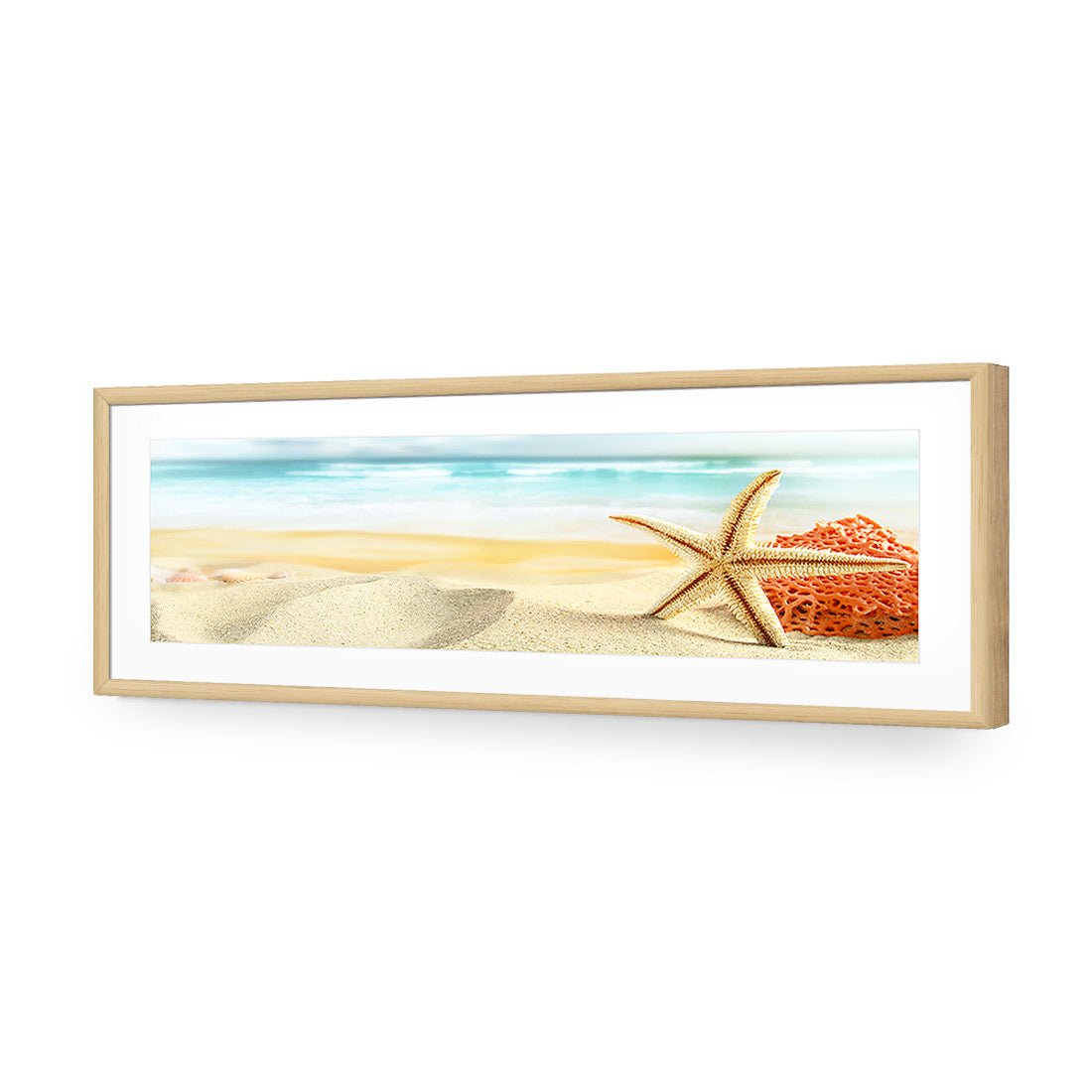 Starfish and Coral on Beach (Long) - Wall Art Designs - 1233_AL_H WAD_AP - 030 - MAT_90x30_S - 2538 - OAK