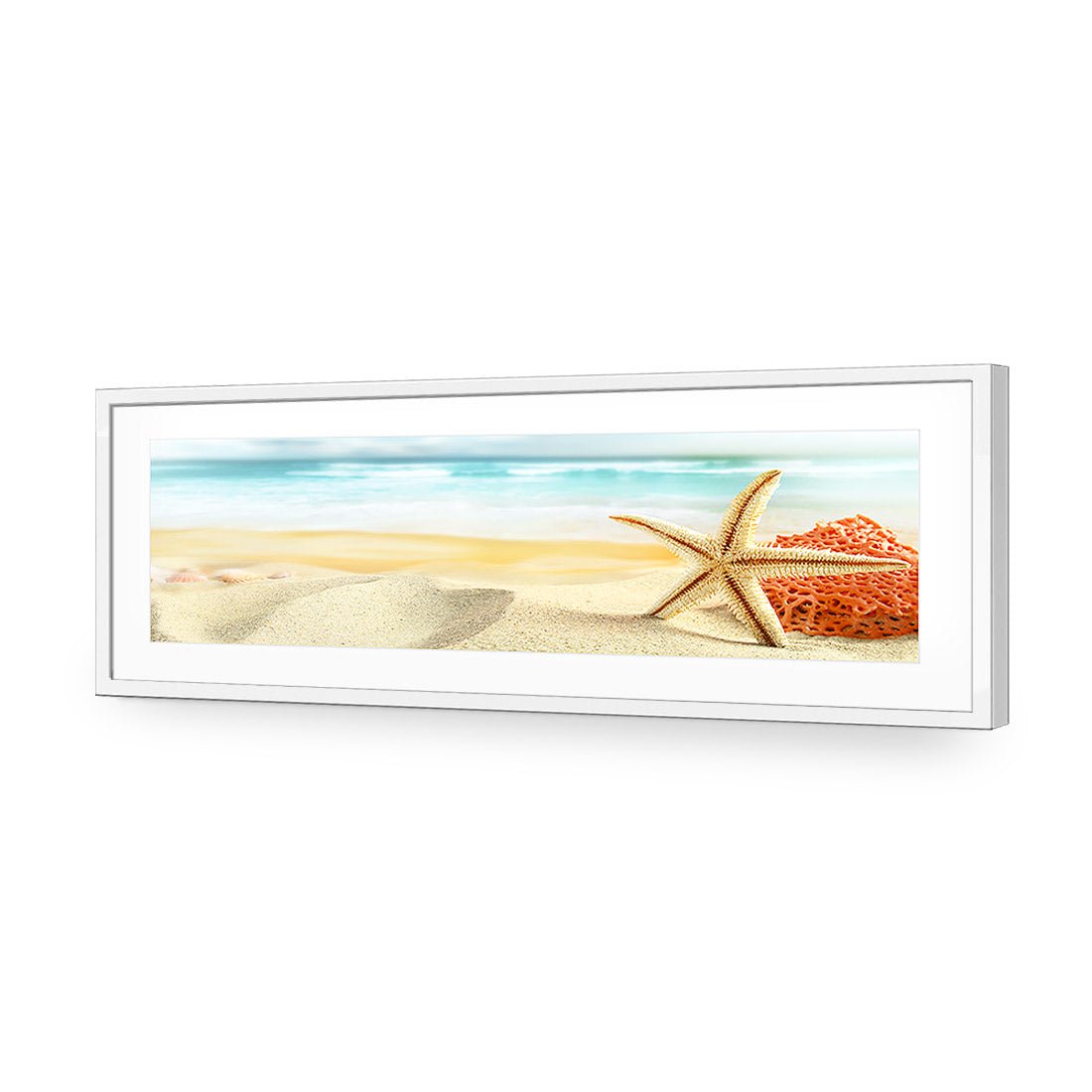 Starfish and Coral on Beach (Long) - Wall Art Designs - 1233_AL_H WAD_AP - 030 - MAT_90x30_S - 2538 - WHT