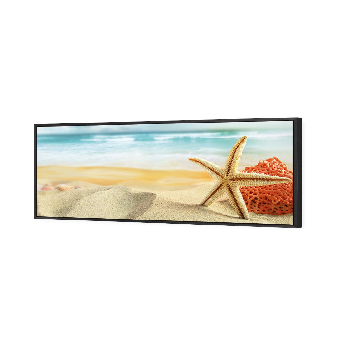 Starfish and Coral on Beach (Long) - Wall Art Designs - 1233_AL_H WAD_CP - MPY - 260 - M - S - S_60x20_S - 1550 - BLK