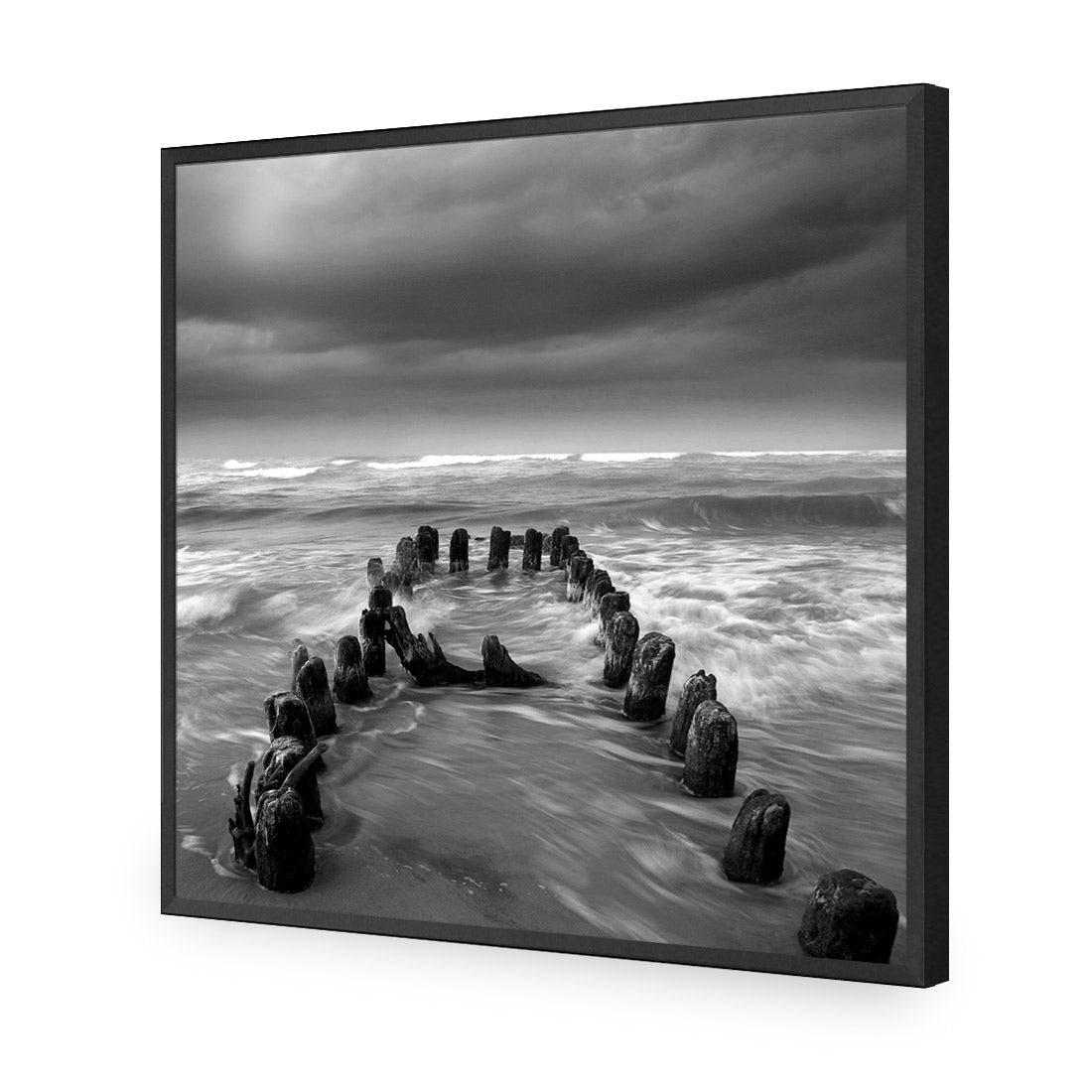 Stormy Mouth, Black and White (Square) - Wall Art Designs - 1256_BS_Q WAD_AP - 030 - EDG_37x37_S - 2538 - BLK