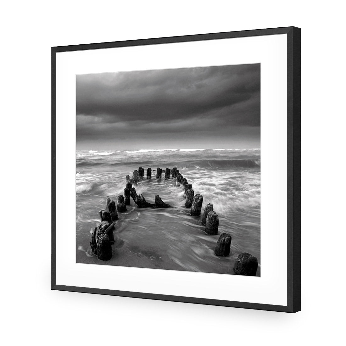 Stormy Mouth, Black and White (Square) - Wall Art Designs - 1256_BS_Q WAD_AP - 030 - MAT_37x37_S - 2538 - BLK