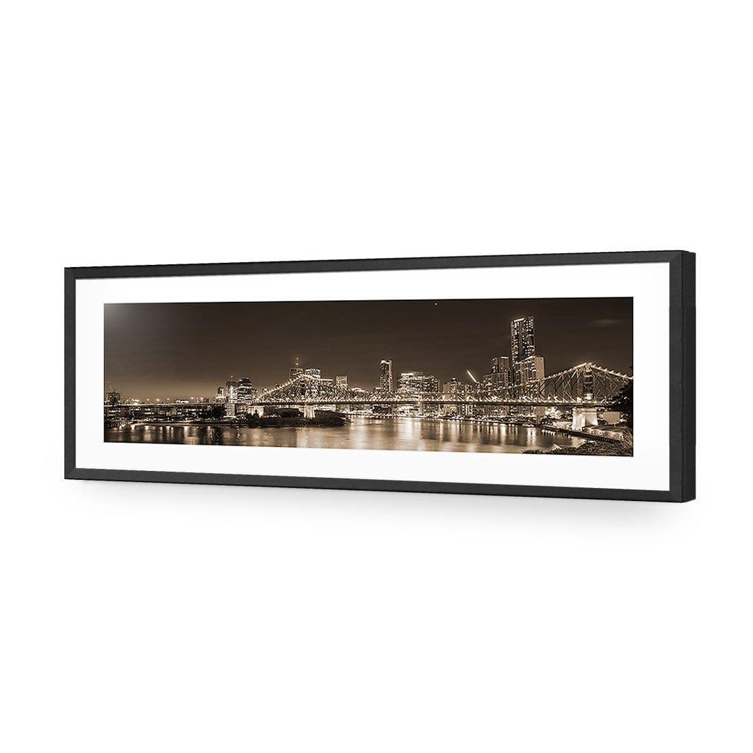 Story Bridge Alight Brisbane, Sepia (Long) - Wall Art Designs - 2866_CL_H WAD_AP - 030 - MAT_90x30_S - 2538 - BLK