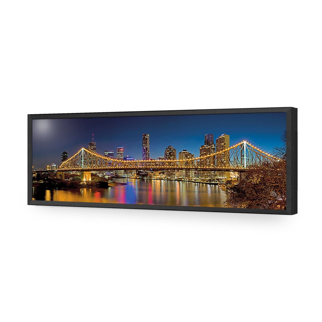 Story Bridge at Night (Long) - Wall Art Designs - 316_AL_H WAD_AP - 030 - EDG_90x30_S - 2538 - BLK