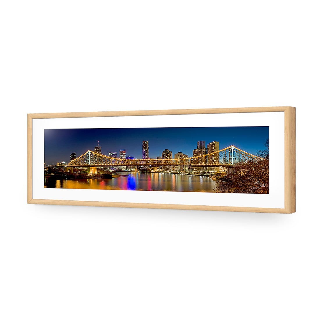 Story Bridge at Night (Long) - Wall Art Designs - 316_AL_H WAD_AP - 030 - MAT_90x30_S - 2538 - OAK